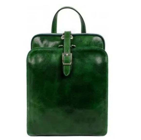 Handbags - Time Resistance - WOMENS LEATHER BACKPACK, Green